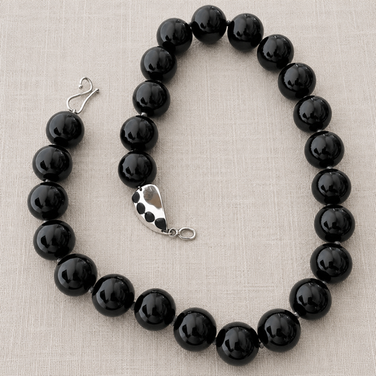 Black Agate & Silver Stone Link Necklace | Mikkel Brøgger