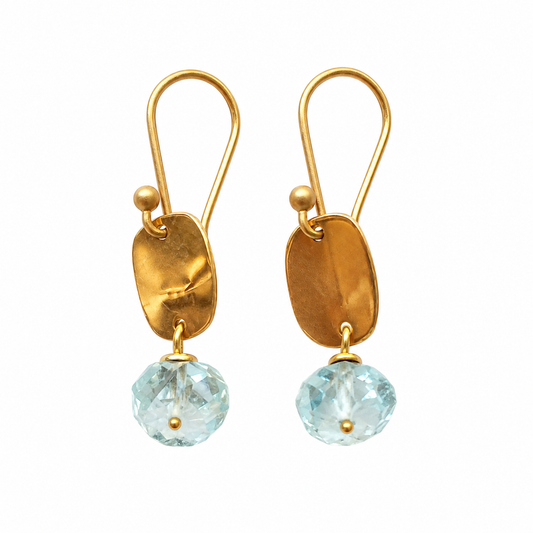 Pebble Aquamarine Gold Earrings | Mikkel Brøgger