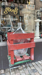 Antique Demijohn with Red Crate