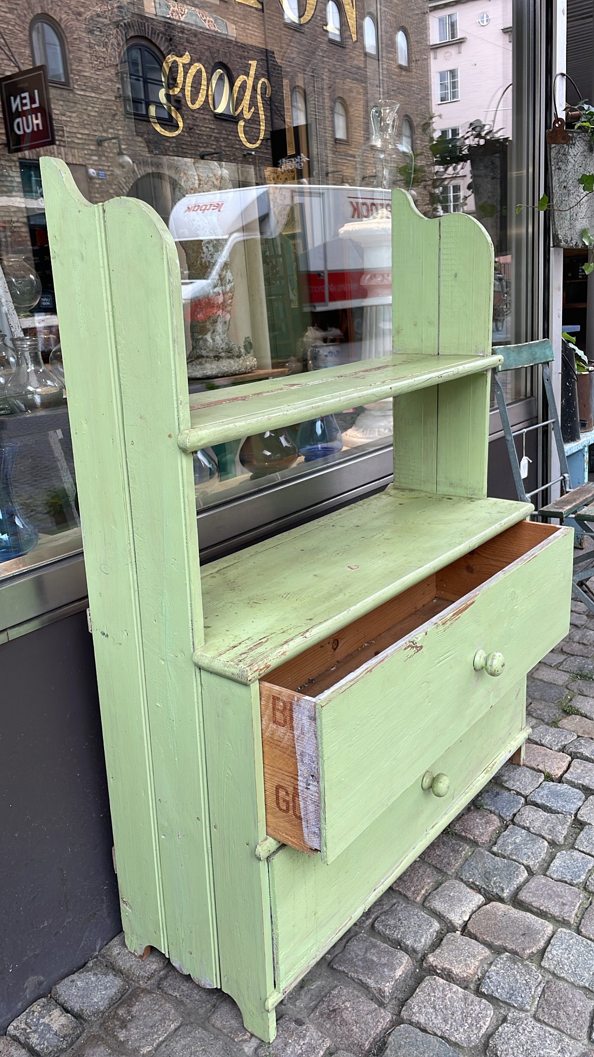 Vintage Green Baker's Cabinet