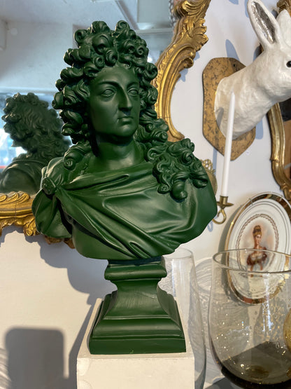 Green King Louis Xiv Bust Christmas Ornament