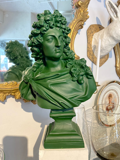 Green King Louis Xiv Bust Christmas Ornament