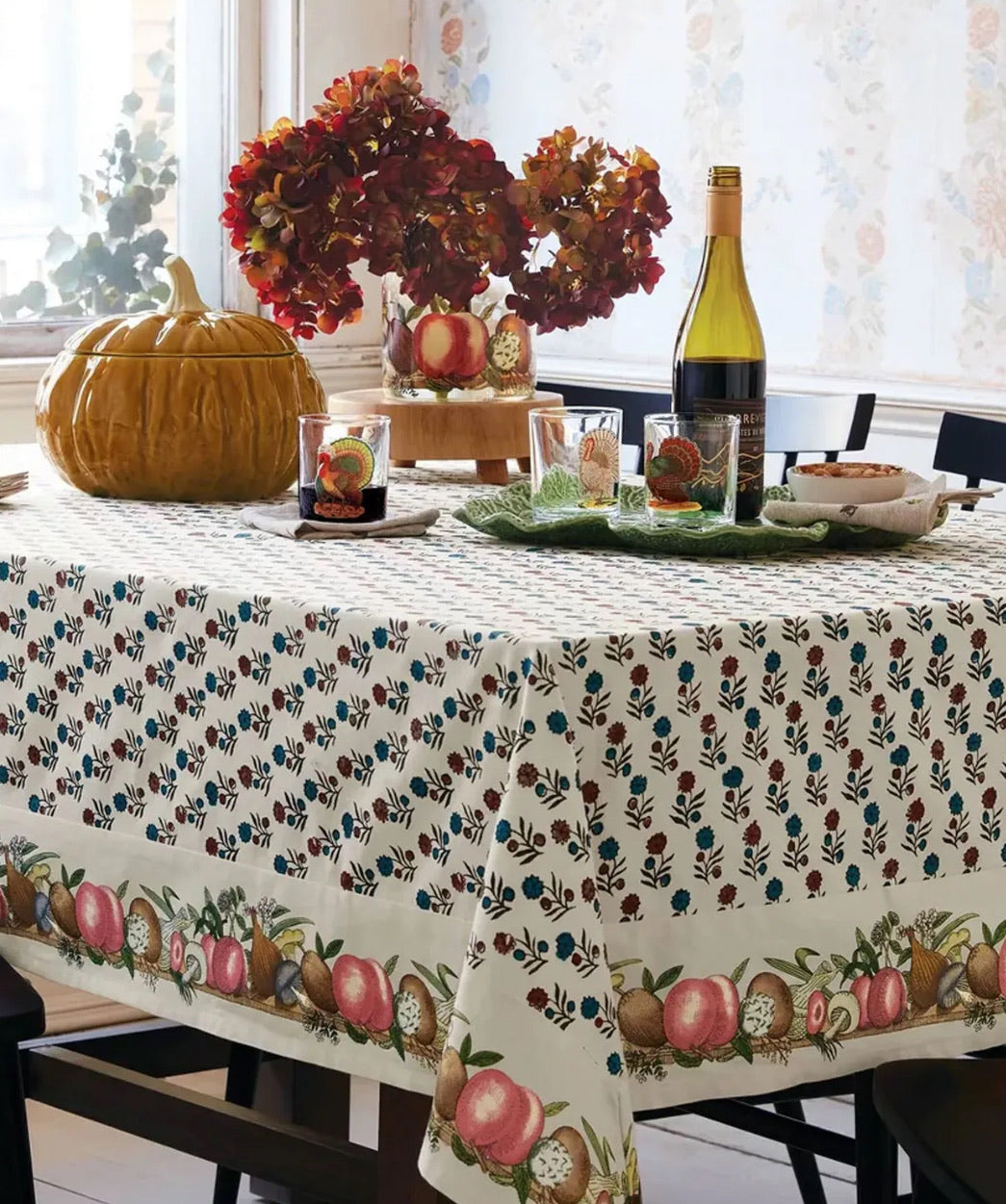 Domino Fall Flowers Tablecloth 150 x 260cm | John Derian