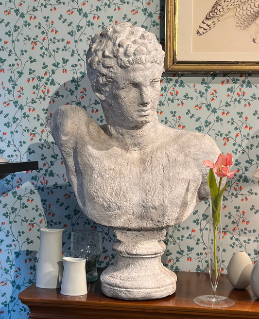 Antique Plaster Bust of Hermes, Stockholm c. 1920