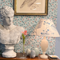 Alabaster Table Lamp with Shade, 20th Century