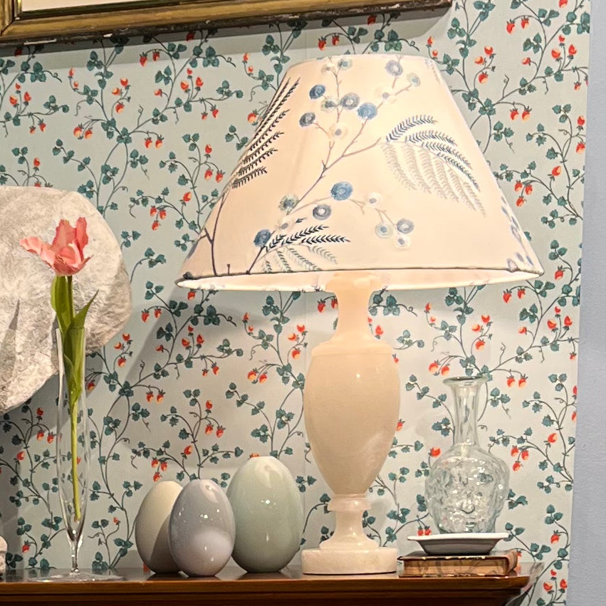 Alabaster Table Lamp with Shade, 20th Century