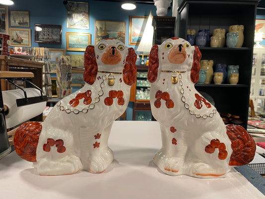 Pair of Vintage Staffordshire Spaniels by Arthur Wood, England - #2