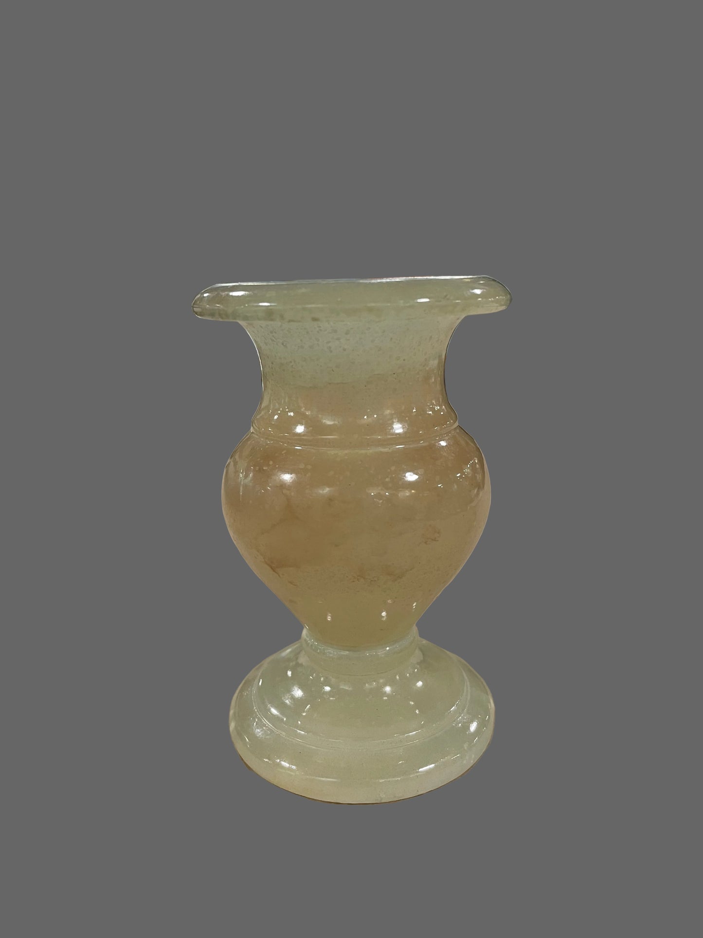 Alabaster Mini Candlestick in Medici Vase Form