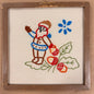 Mid-Century Italian Hand-Embroidered Santa with Acorns