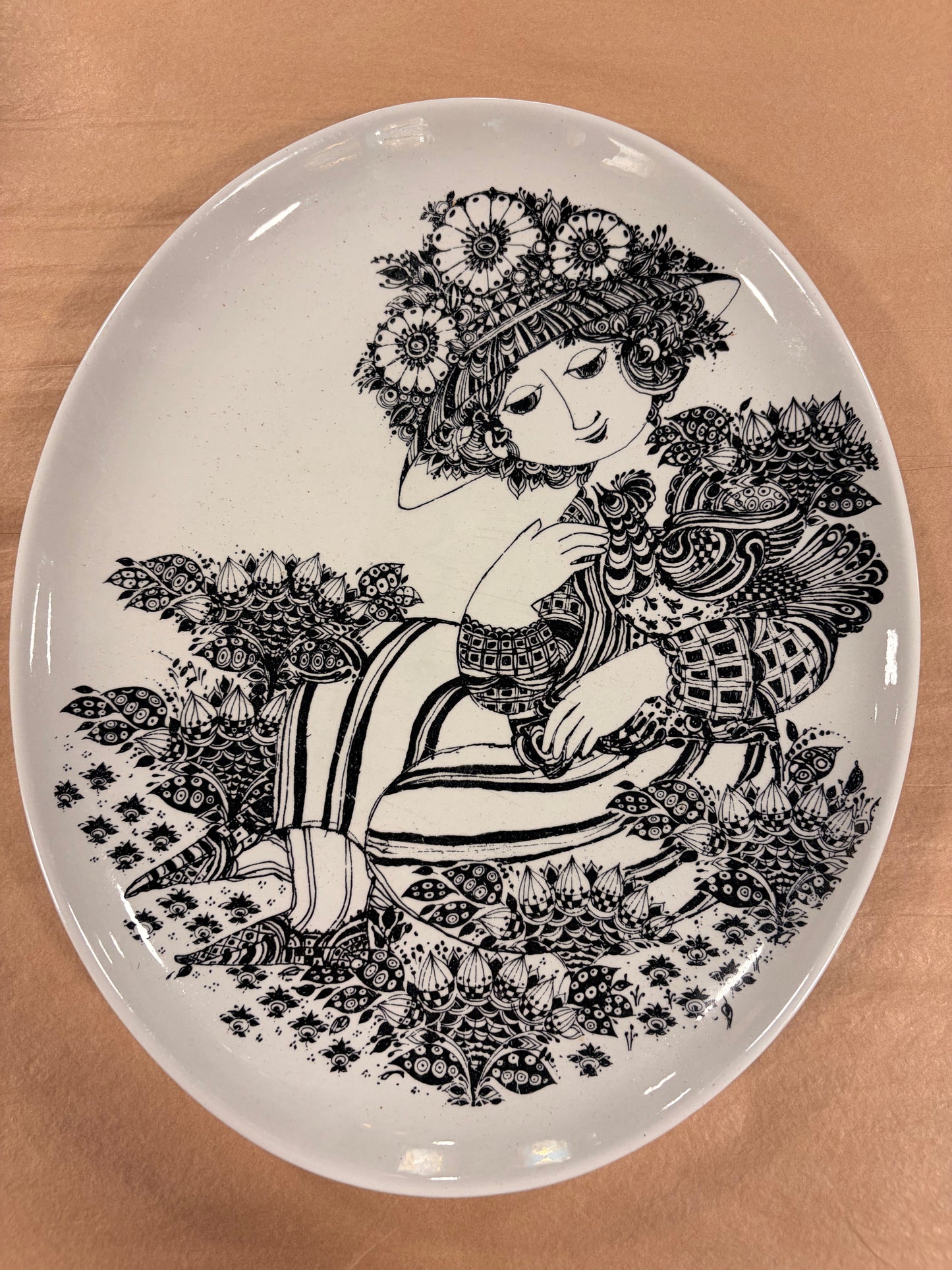 Vintage Bjørn Wiinblad "Paloma" Wall Plaque for Nymølle, Denmark
