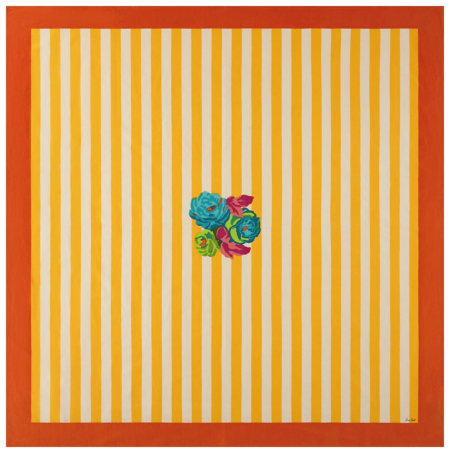 La Veste X Lisa Corti Nizam Stripes Sun Yellow Natural - Cotton Cloth 180x180 Lisa Corti