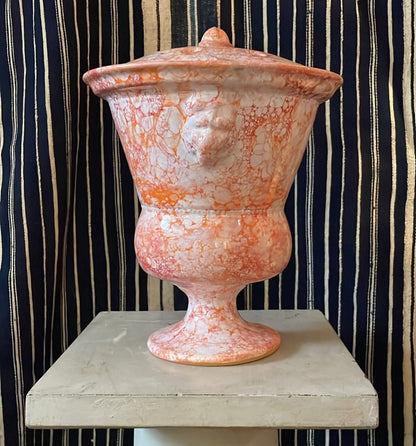Orange/Red Marbleized Bouquetière - Tulipiere Lion Tulip Vase – Large | Handmade Erik Bendtsen Ceramics