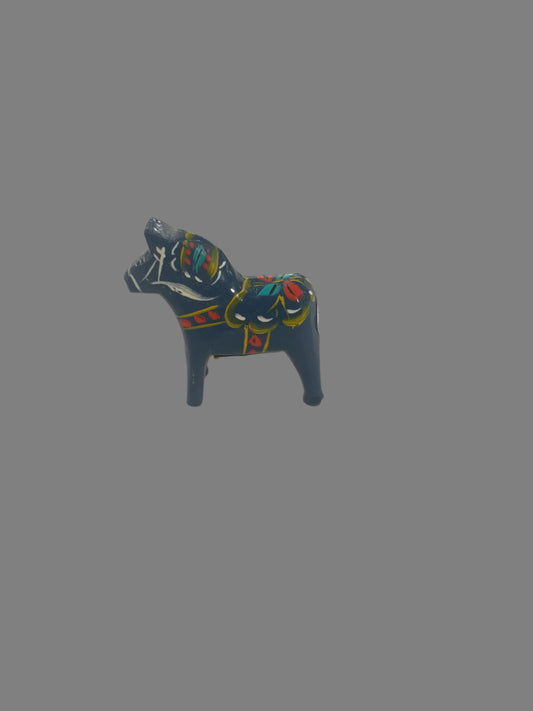 Antique Wooden Dala Hest Blue - Swedish