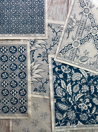NO. 24A "OISEAUX & FEUILLAGE" Handmade Domino Paper | Antoinette Poisson