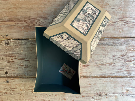 “Rubans & Oiseaux” Marriage Box – Domino Paper, Papier-Mâché, Handmade in Paris