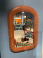 Antique Nantucket Brown Wooden Mirror with Patina