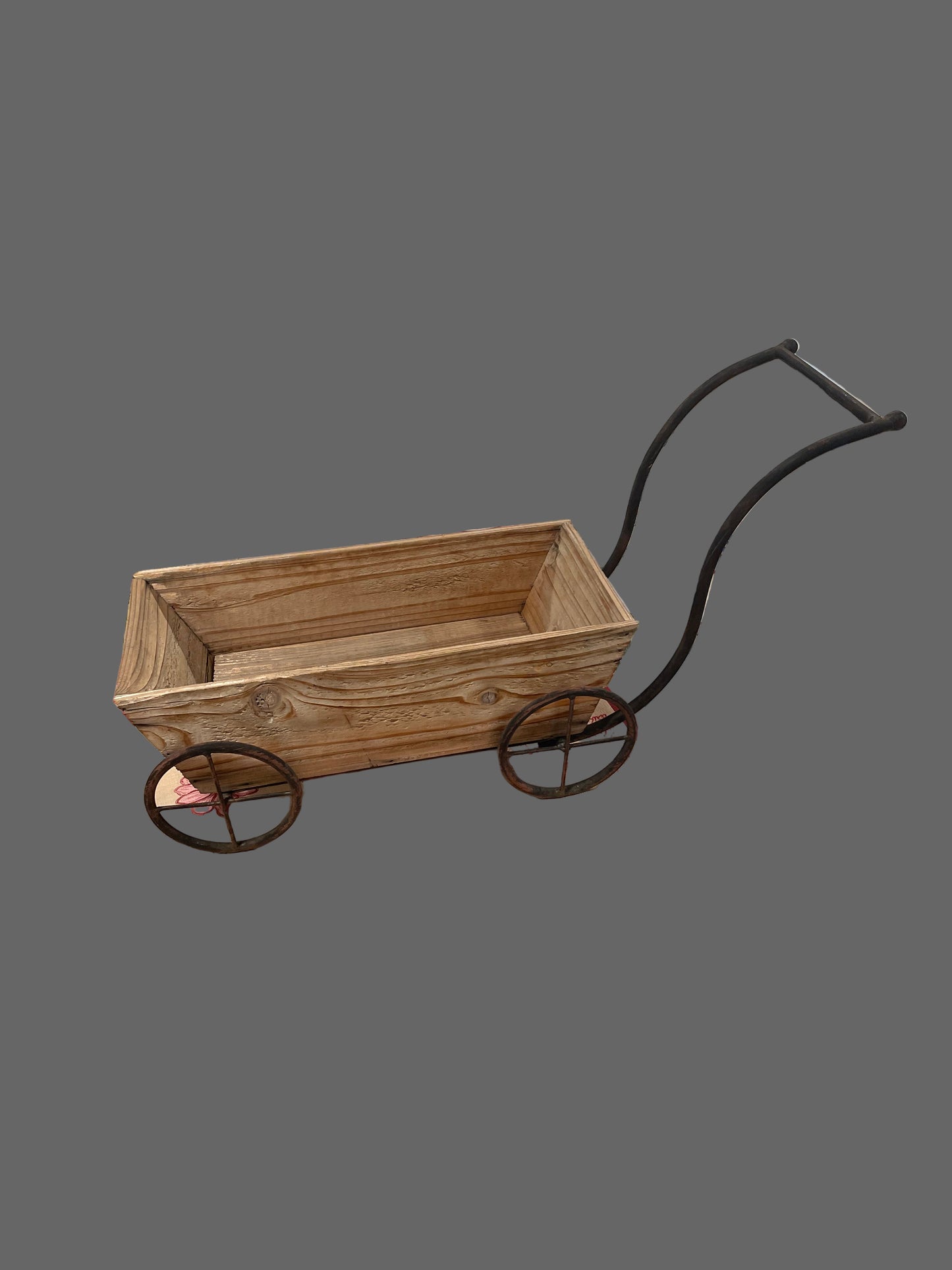 Small Wooden Wagon with Iron Wheels