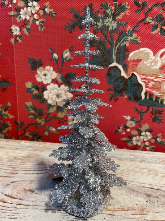 Silver Glitter Spruce - Cardboard Christmas Tree - 20cm | Ino Schaller