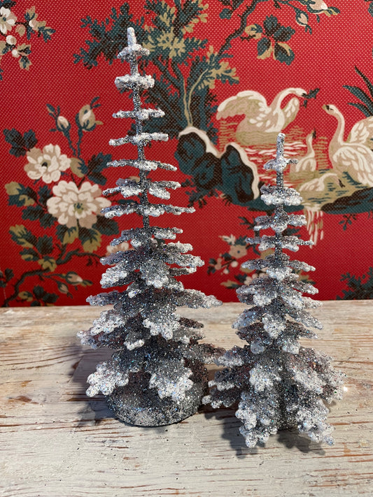 Silver with Frost Spruce - Cardboard Christmas Tree - 20cm | Ino Schaller