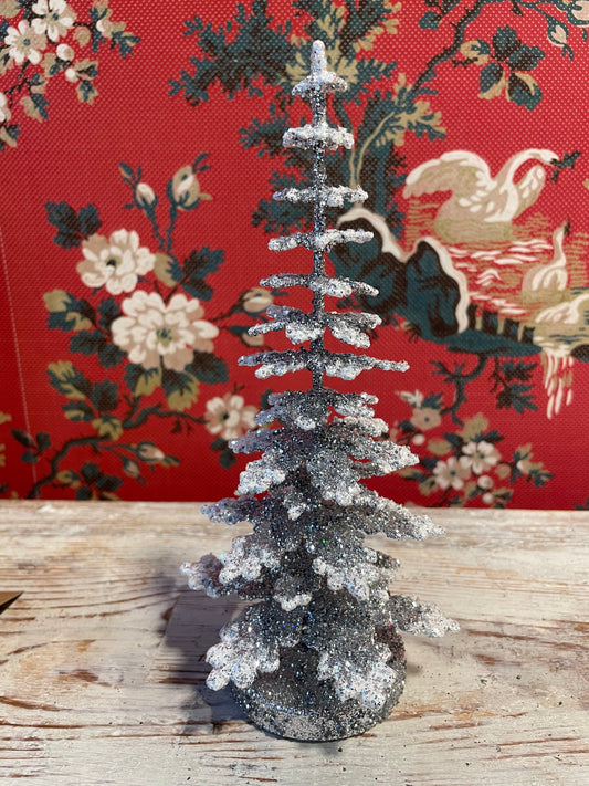 Silver with Frost Spruce - Cardboard Christmas Tree - 20cm | Ino Schaller