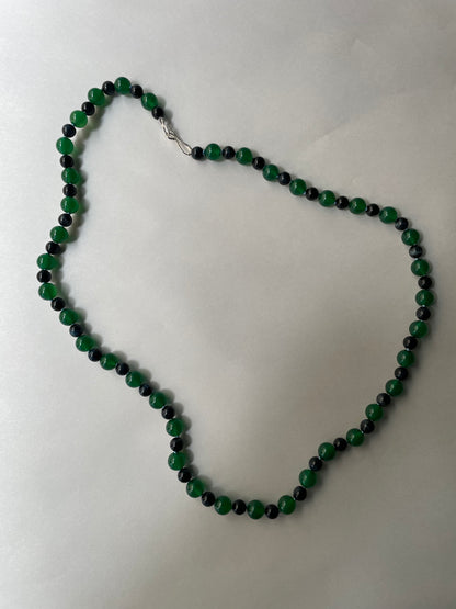 Eagle’s Eye and Dark Green Agate Bead Necklace | Mikkel Brøgger