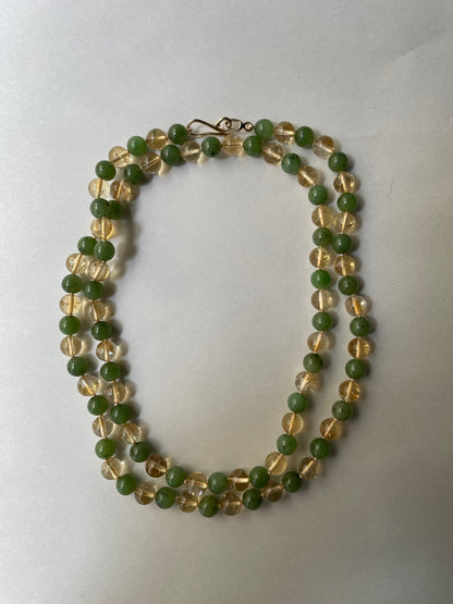 Lemon Citrine & Nephrite Jade Bead Necklace | Mikkel Brøgger