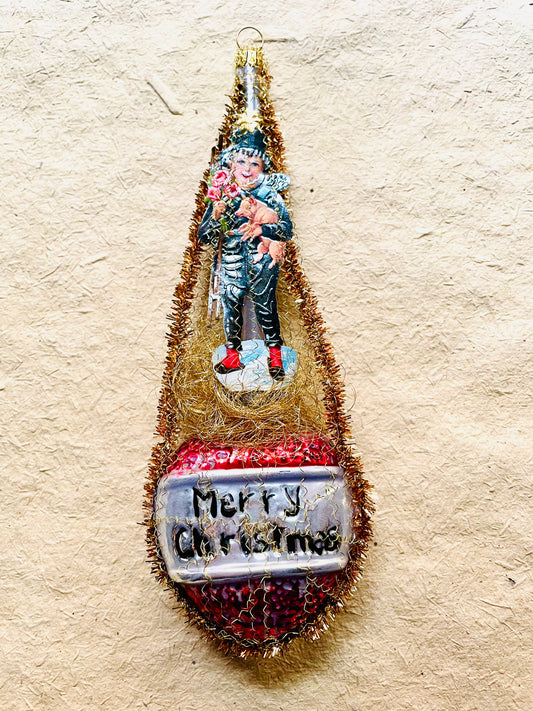 Nostalgic Merry Christmas Heart – Chimney Sweep with Pig