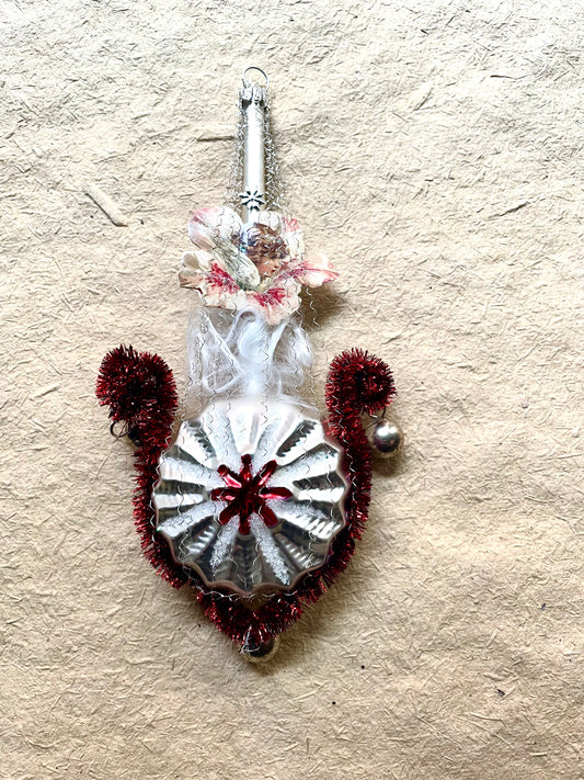 Victorian Red Flowers Ornament | Nostalgie Christbaumschmuck