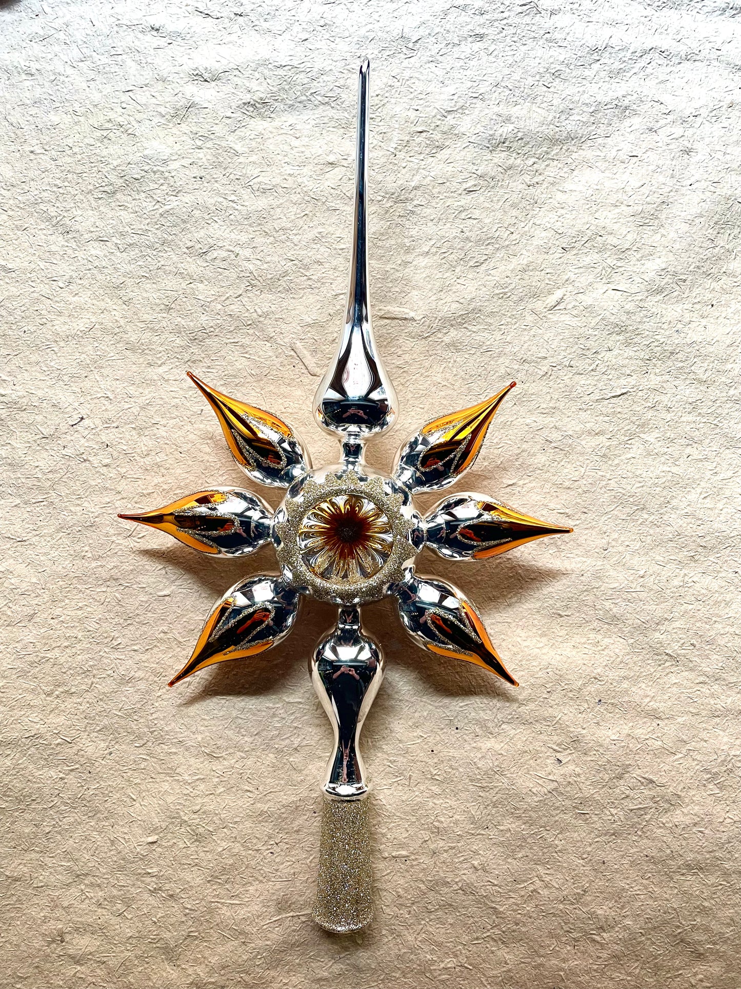 Star Tree Topper - Silver and Gold | Nostalgie Christbaumschmuck