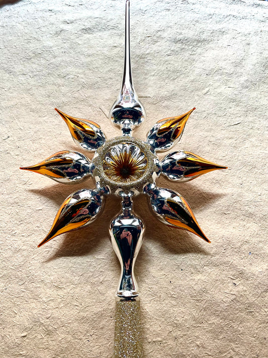 Star Tree Topper - Silver and Gold | Nostalgie Christbaumschmuck