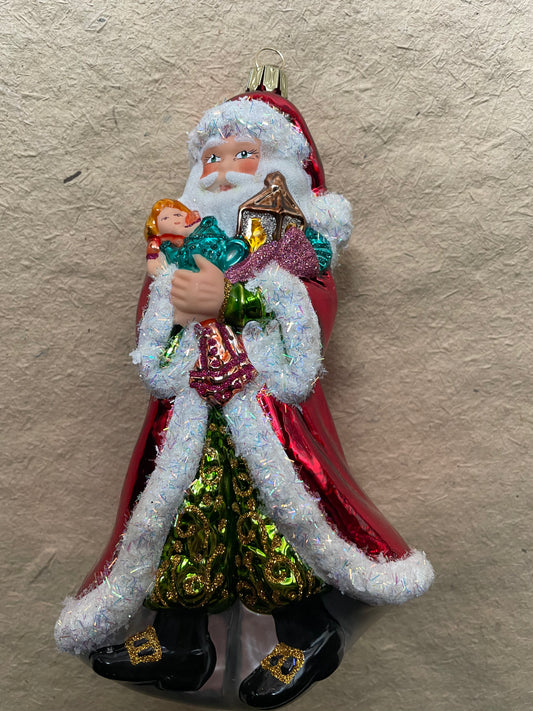 Santa with Doll | Nostalgie Christbaumschmuck
