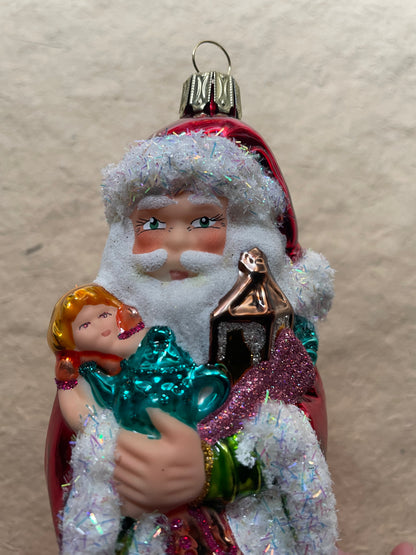 Santa with Doll | Nostalgie Christbaumschmuck