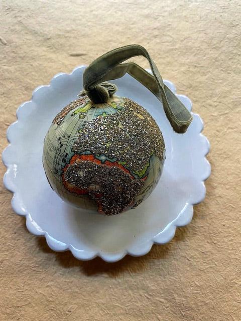 Glittered Globe Christmas Ornament