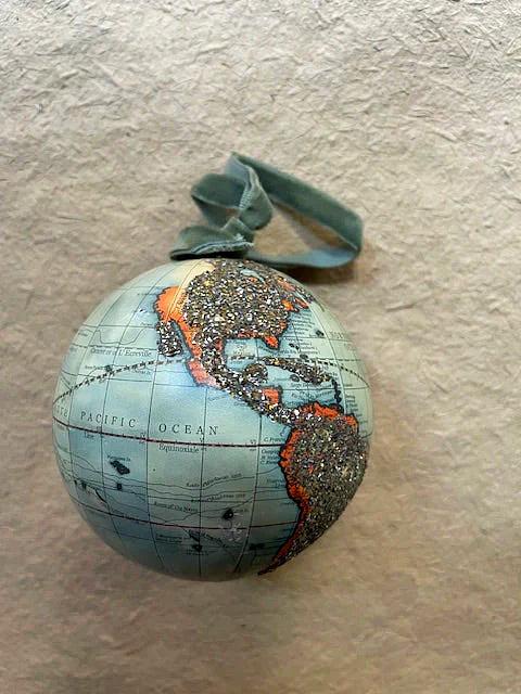 Glittered Globe Christmas Ornament