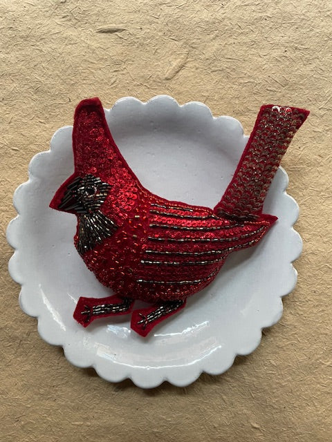 Sequined Cardinal Christmas Ornament