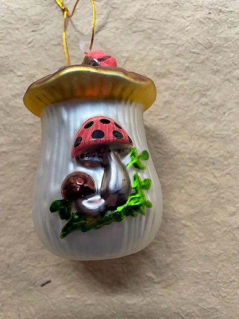 Mushroom Cookie Jar Christmas Ornament