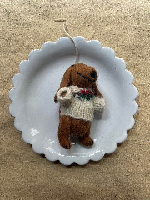 Dachshund with Sweater - Christmas ornament | Christmas Ornament