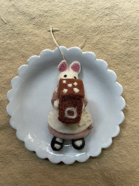 Mouse with Gingerbread House | Christmas Ornament