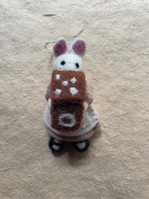 Mouse with Gingerbread House | Christmas Ornament