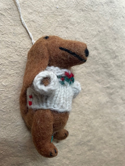 Dachshund with Sweater - Christmas ornament | Christmas Ornament