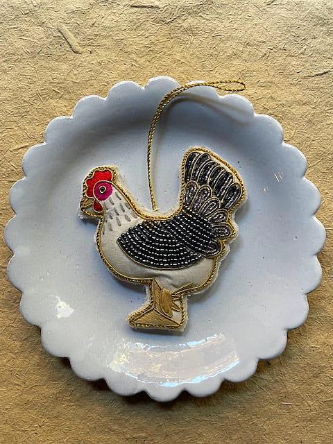 Beaded Hen Ornament