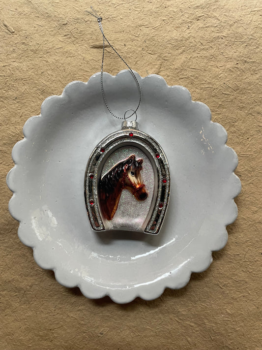 Horse and Horseshoe Ornament