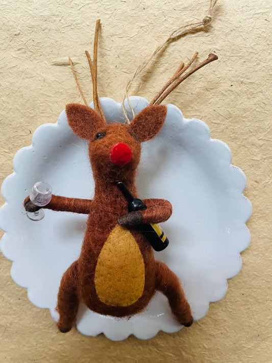 Party Reindeer Christmas Ornament