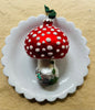 Amanita Muscaria Mushroom with Beetle Glass Ornament