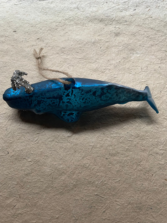 Whale Glass Ornaments – Blue, Teal & Mint