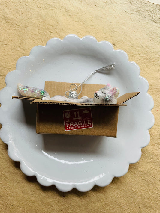 Best Cat Toy Glass Ornament