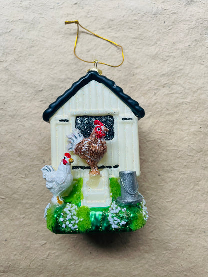 Chicken Coop Ornament Christmas Ornament