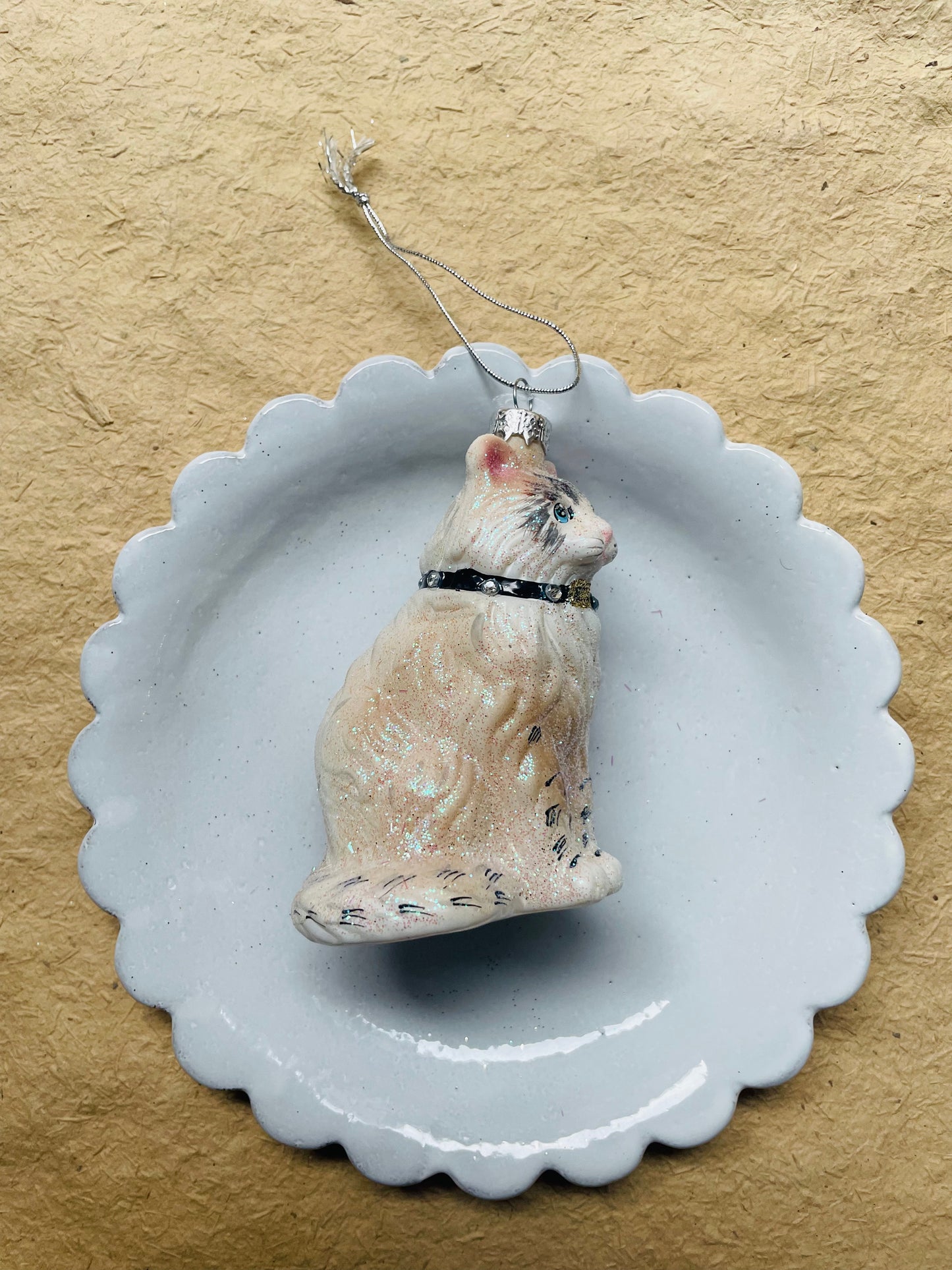Ragdoll Cat Glass Ornament