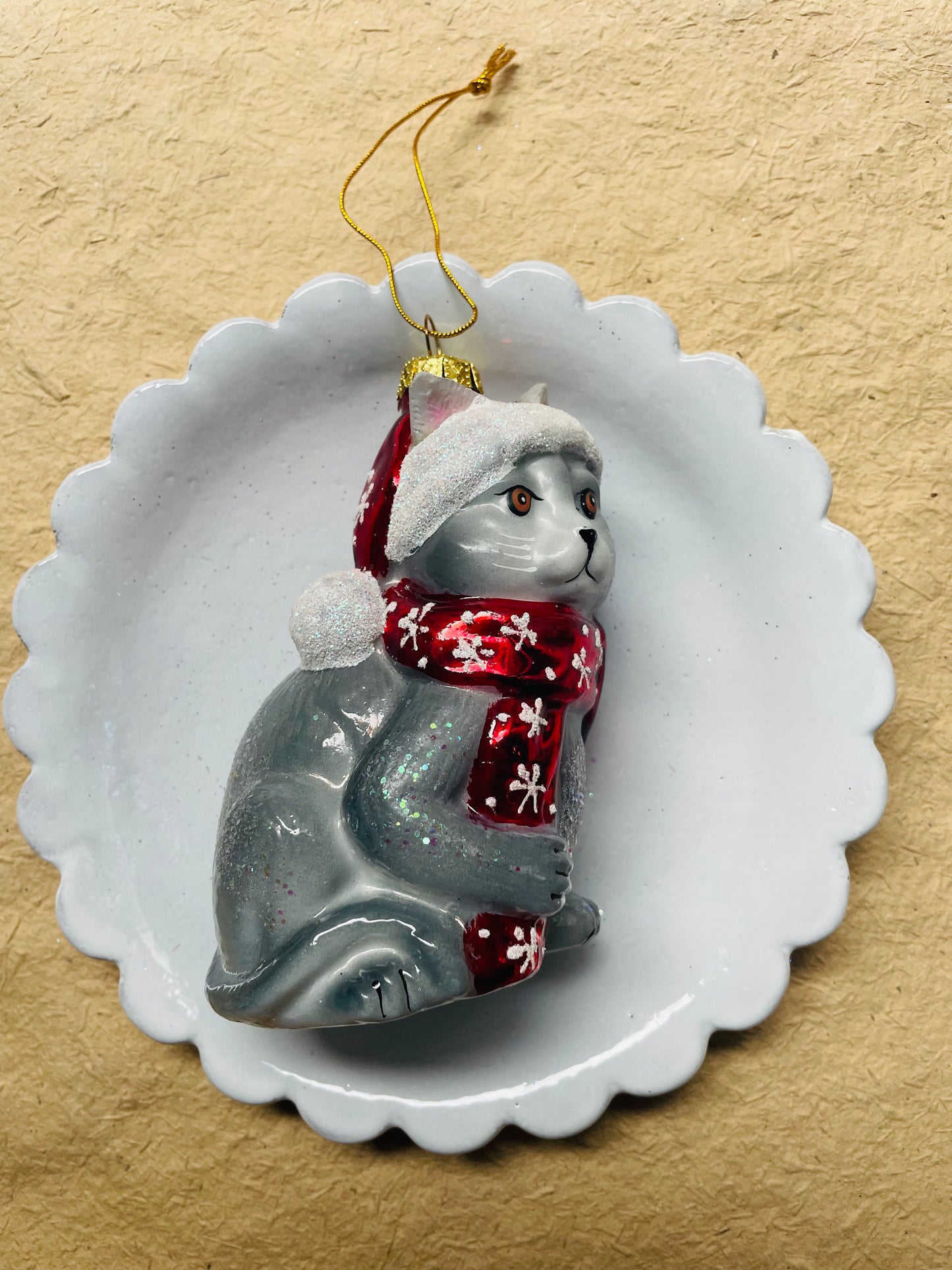 Festive Kitty - Red | Christmas Ornament