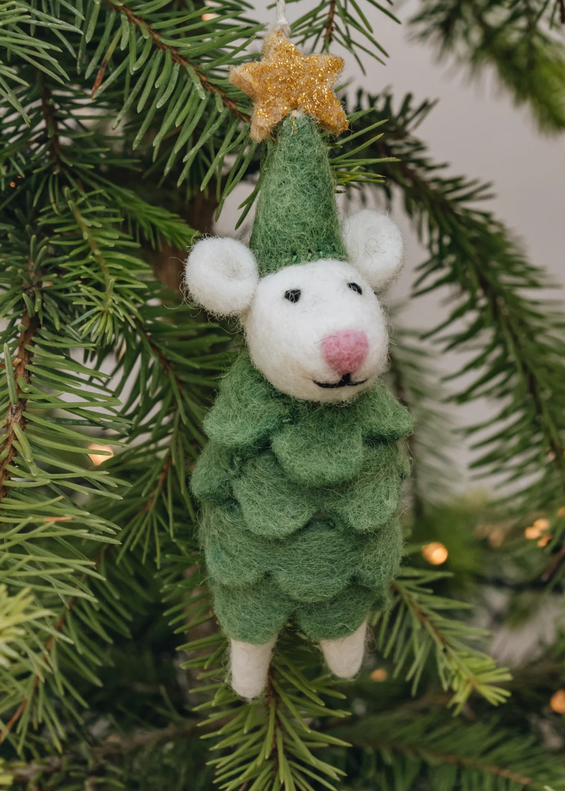 Christmas Tree Mouse with Star | Christmas Ornament
